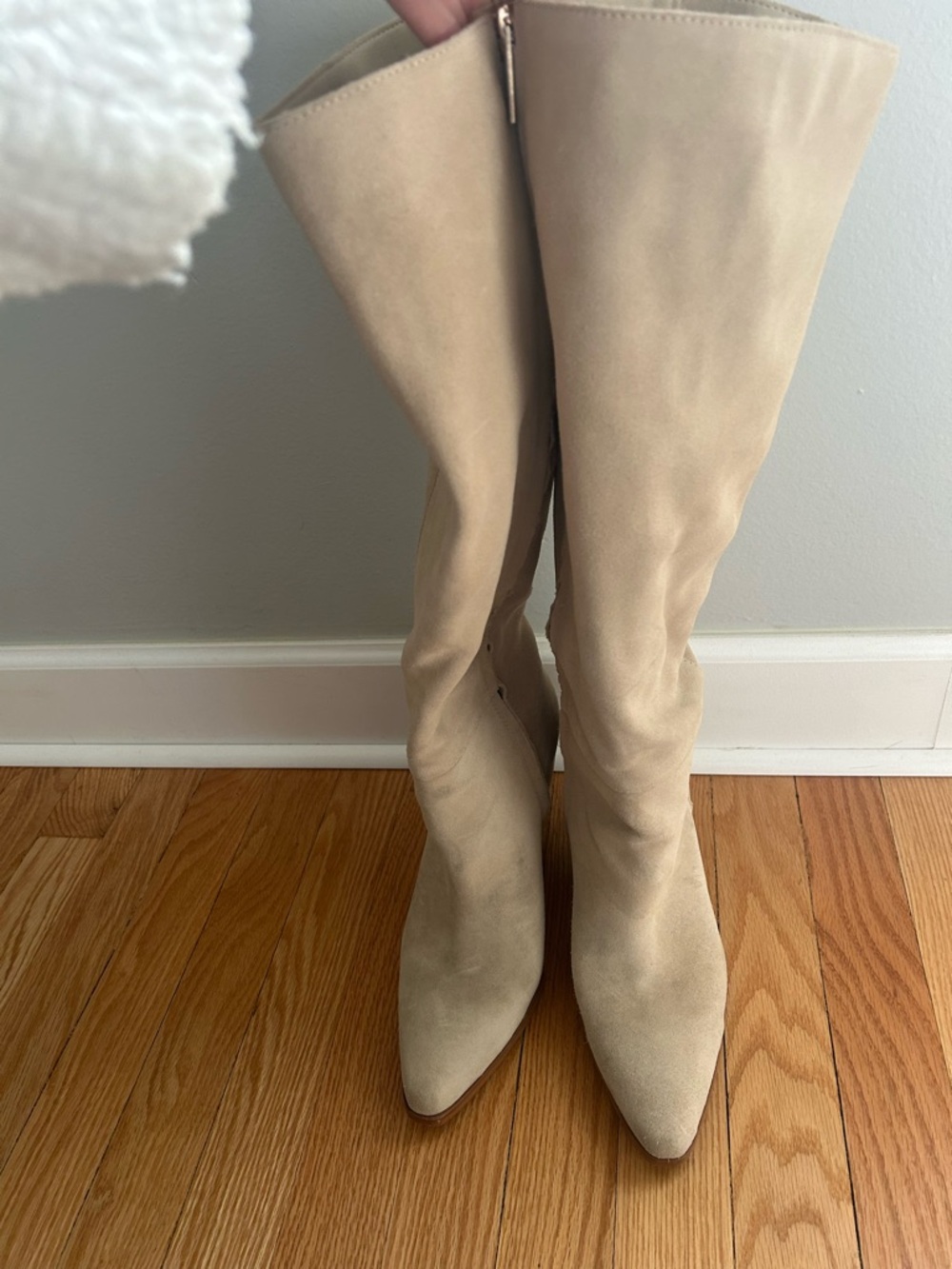 Sam Edelman Knee High Boot - Cream Suede 8.5